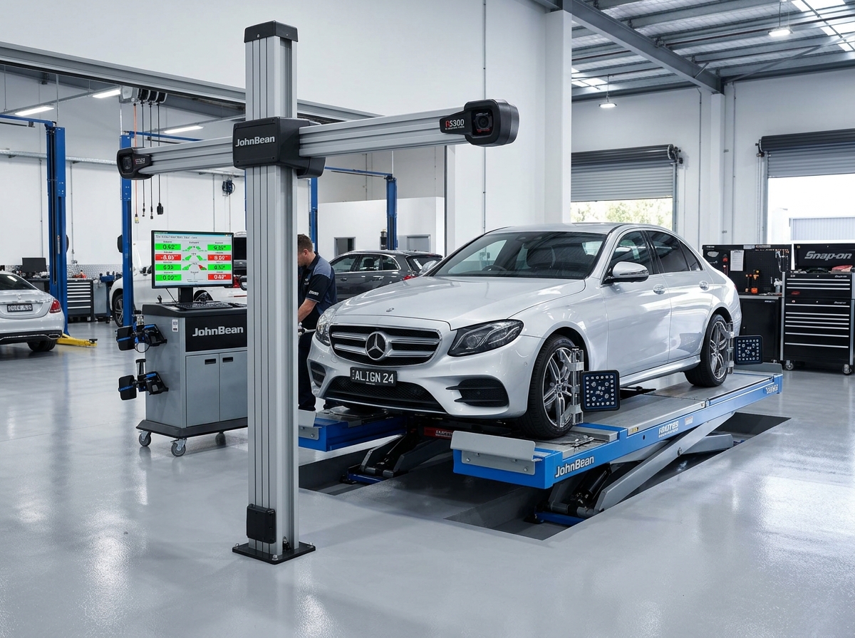 John Bean 3D Wheel Alignment Setup